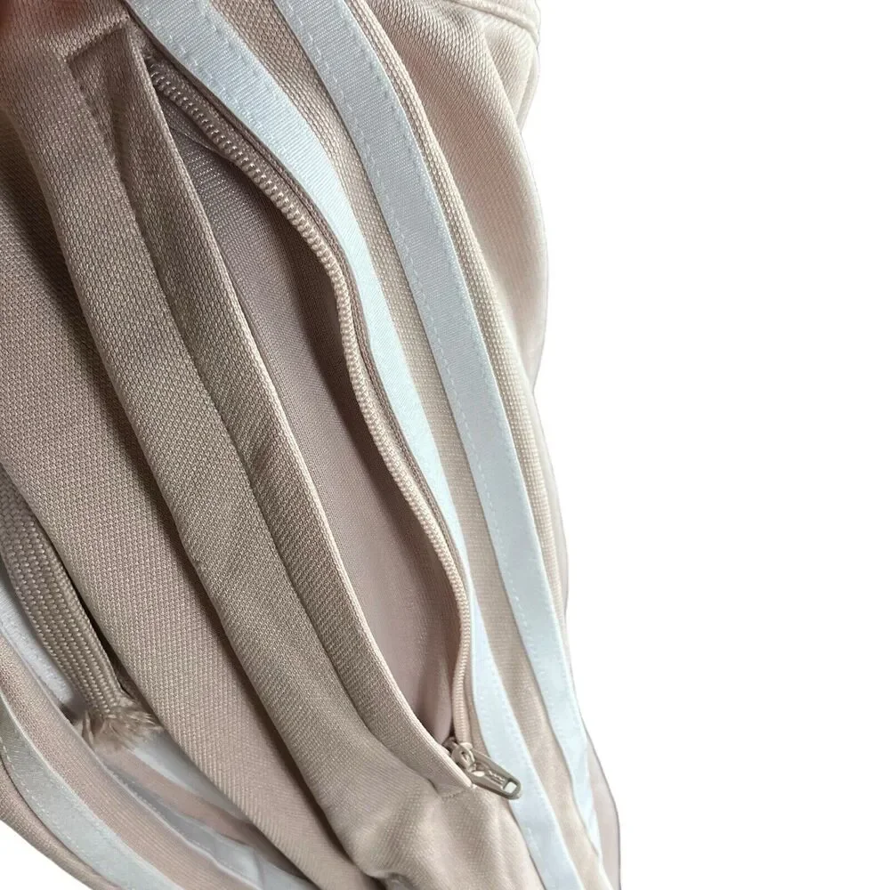 adidas Men's Beige Sweatpants with White Stripes